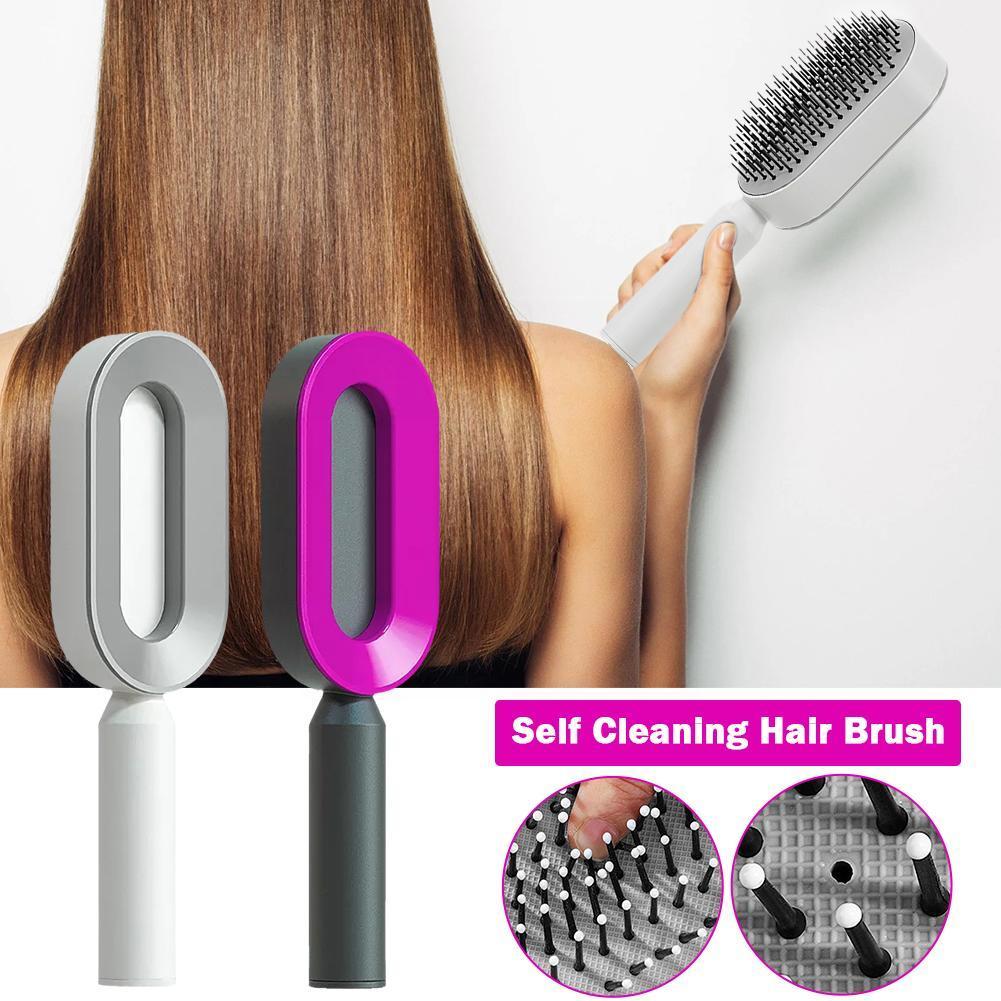Women Fashion 3D Hair Growth Comb Hairbrush Self-Cleaning Hair Brush Self Cleaning Hair Brush For Women Massage Scalp Promote Blood Circulation Anti Hair Loss - Image 4