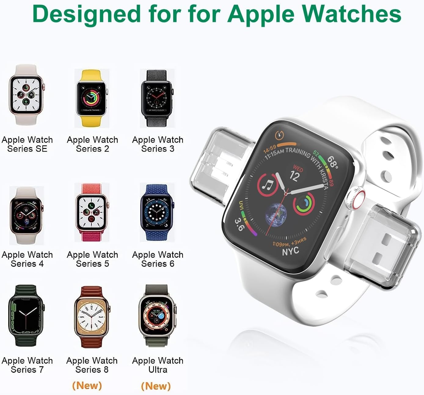 1 Pack Smart Watch Wireless Charger, Portable Magnetic Cordless Travel Charger Suitable For IWatch - Image 3