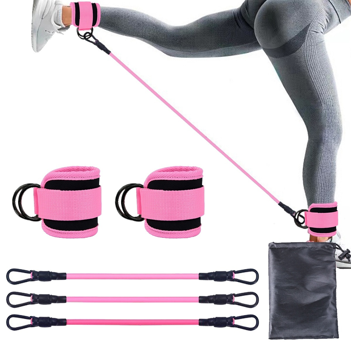 Ankle Strap Resistance Bands Hip Leg Strength Pull Rope Fitness Elastic Training Home Yoga Pilate Crossfit Workout Gym Equipment - Image 4