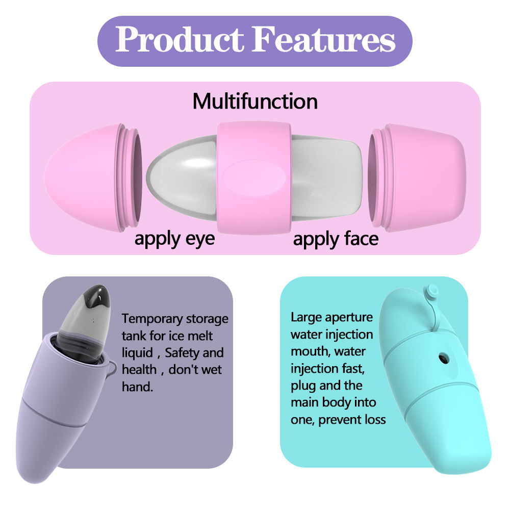 Silicone Ice Face Roller Contour Shrink Pores Remove Dark Circles Massage Skin Beauty Facial Roller For Eyes Neck Skin Care Tool - Image 4