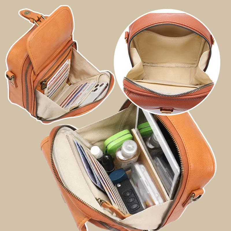Unisex Vintage Large Capacity Messenger Bag Storage Bag With 10 Card Inserts Casual Backpack Women's Bag Retro Backpack Large Capacity Travel - Image 7