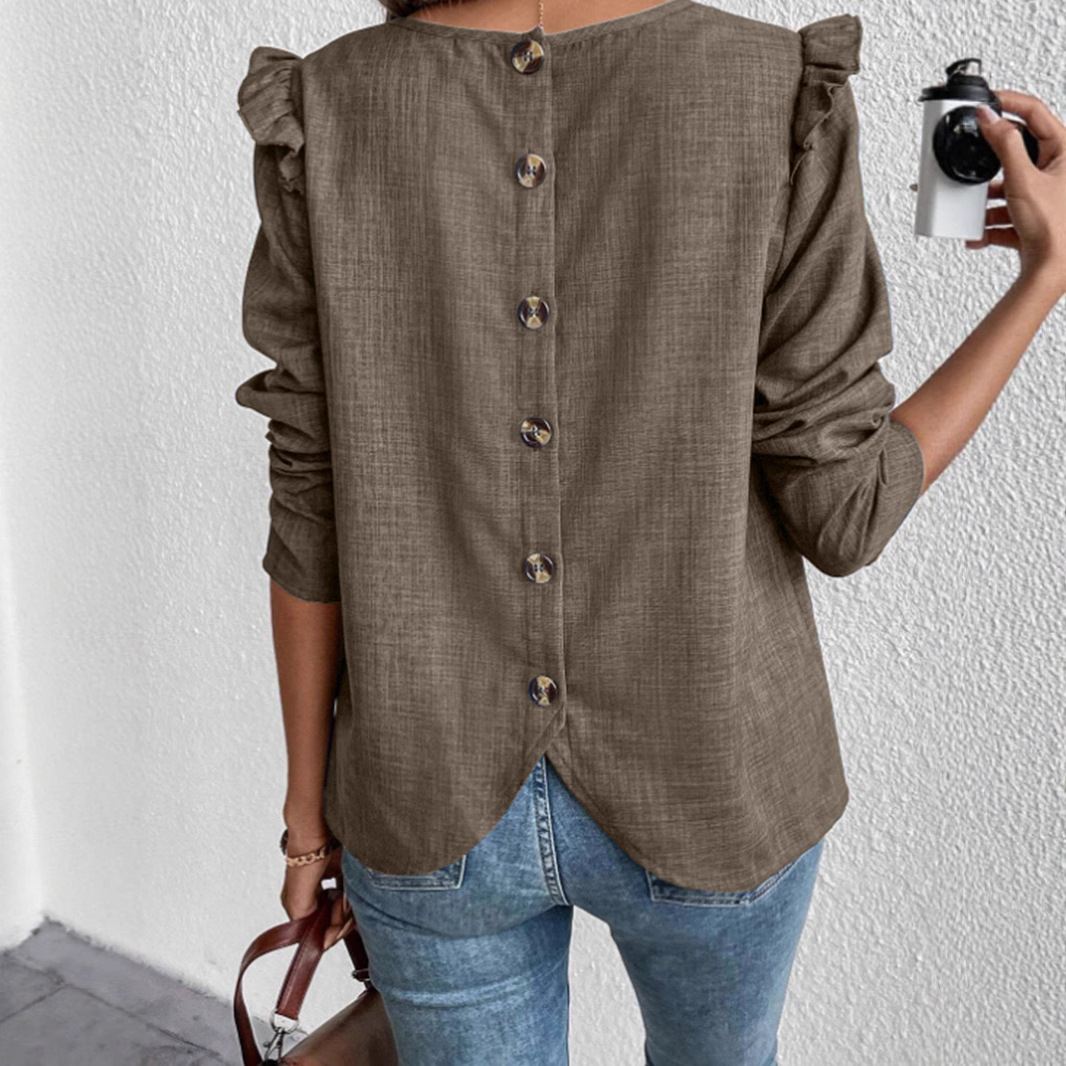 Long Sleeve Solid Color Back Single-breasted Fashion - Image 5