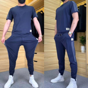 Men's Trend Loose And High-elastic Ice Silk Leisure Suit