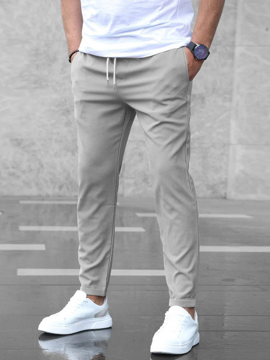 Men's Casual Pants With Pockets Fashion Slim Fit Drawstring Trousers - Image 7