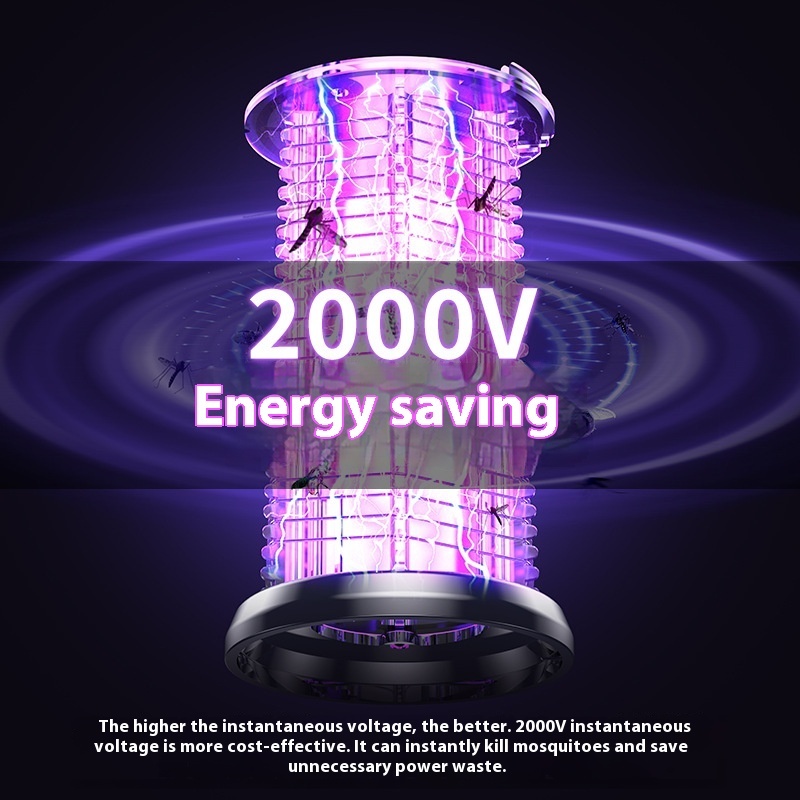 2in1 Mosquito Killer Lamp Electric Fly Catcher USB Rechargeable Electric Mosquito Swatter Electric Fly Trap With Night Light S0S Emergency Light Mosquito Killer Terrace Camping - Image 2