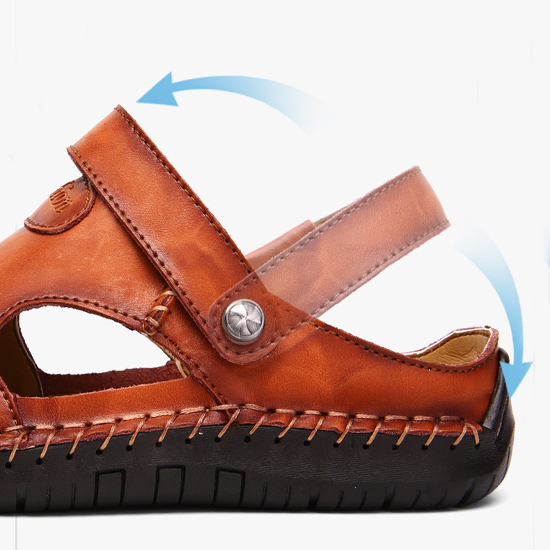 Men's Closed Toe Sandals Summer Adjustable Slides Slippers Fashion Beach Shoes - Image 4