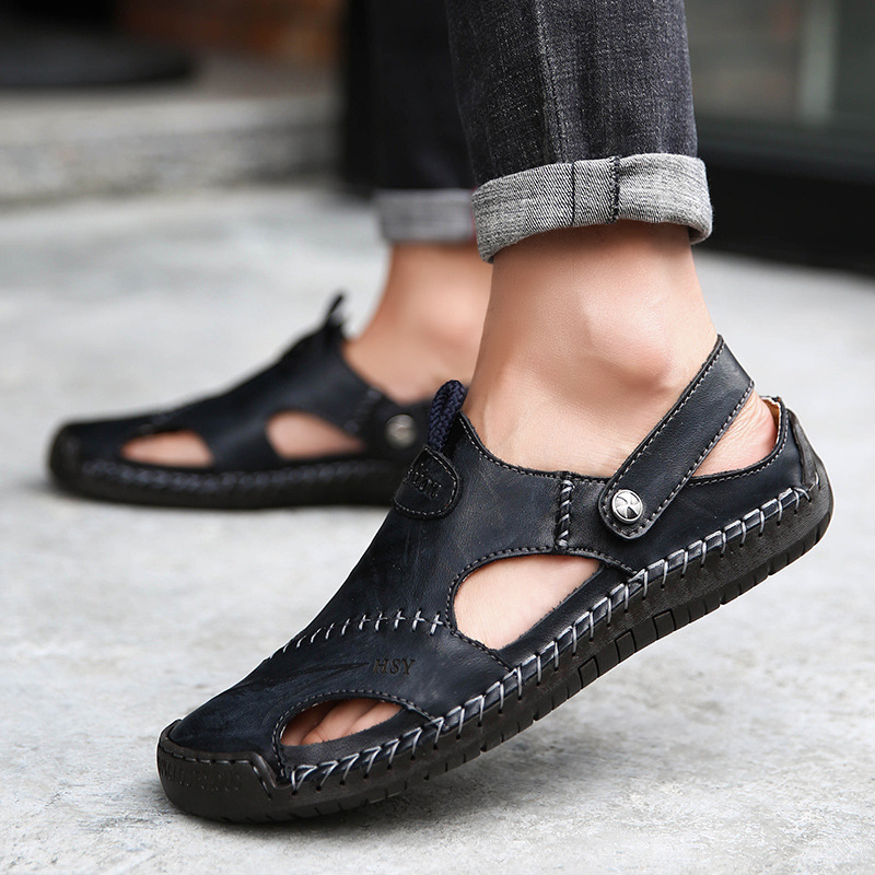 Men's Closed Toe Sandals Summer Adjustable Slides Slippers Fashion Beach Shoes - Image 8