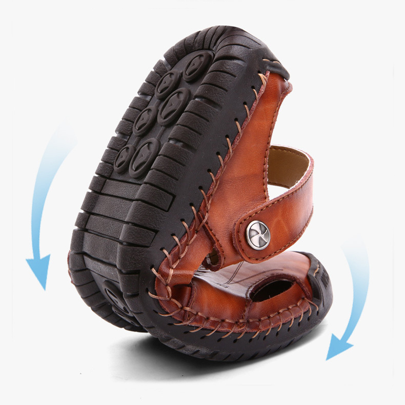 Men's Closed Toe Sandals Summer Adjustable Slides Slippers Fashion Beach Shoes - Image 2