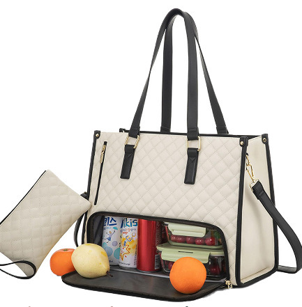 Convenient Commute New Lunch Bag Women's Insulated Lunch Box Women's Leak-proof Large Purse Diagonal Computer Storage - Image 3