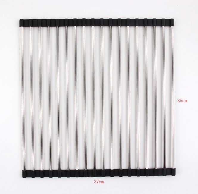 Folding Kitchen Drain Sink Rack Stainless Steel - Image 4