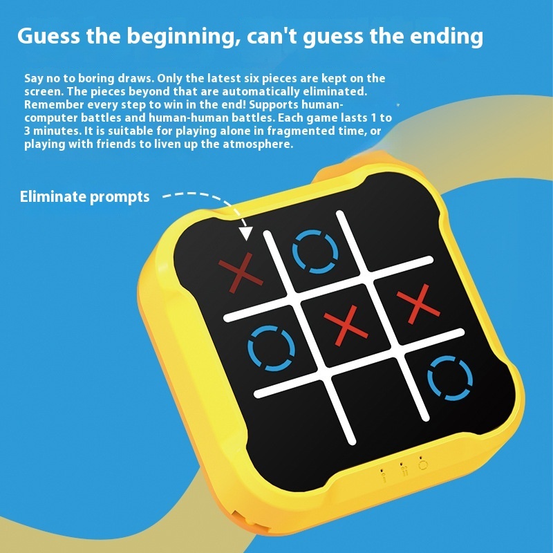 Educational Tictactoe Three-character Chess Rice Chess Children's Toys Montessori Puzzle Table Game Chess Chess Set Portable For Adults Kids - Image 4