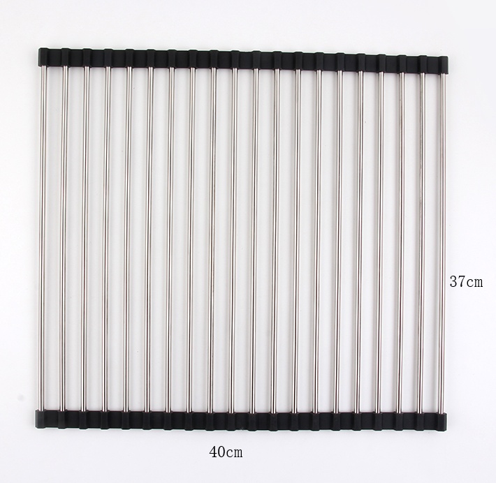 Folding Kitchen Drain Sink Rack Stainless Steel - Image 2