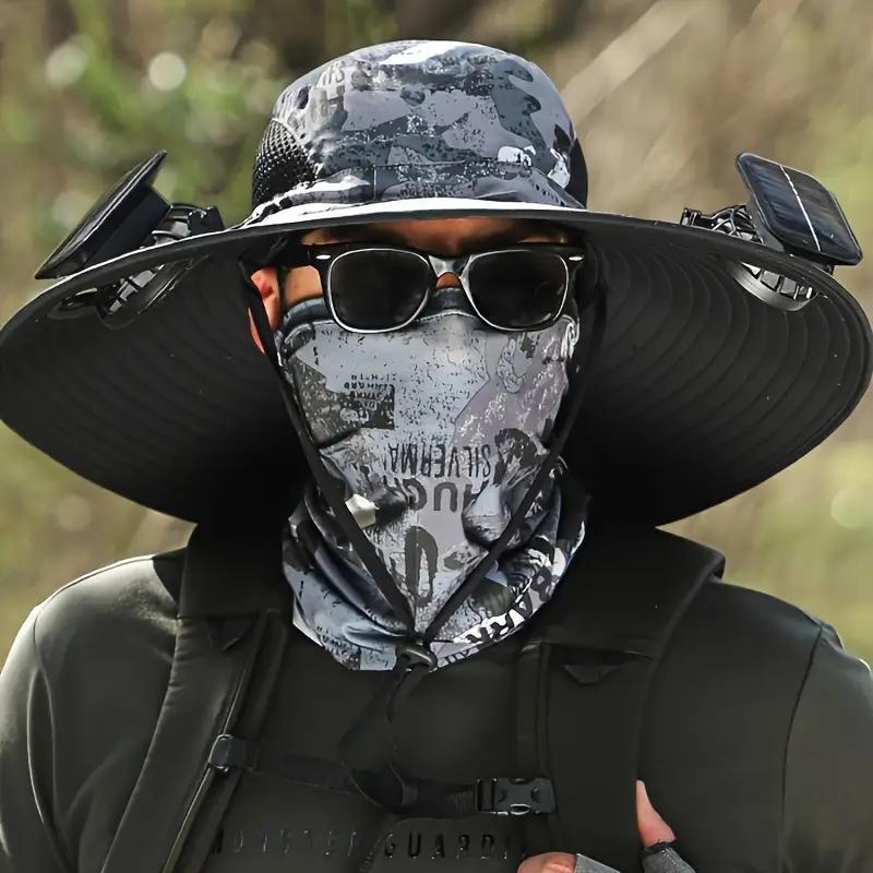 Unisex Solar Powered Black Fan Outdoor Fishing Wide Brim Sun Hat For Camping And Work - Image 5