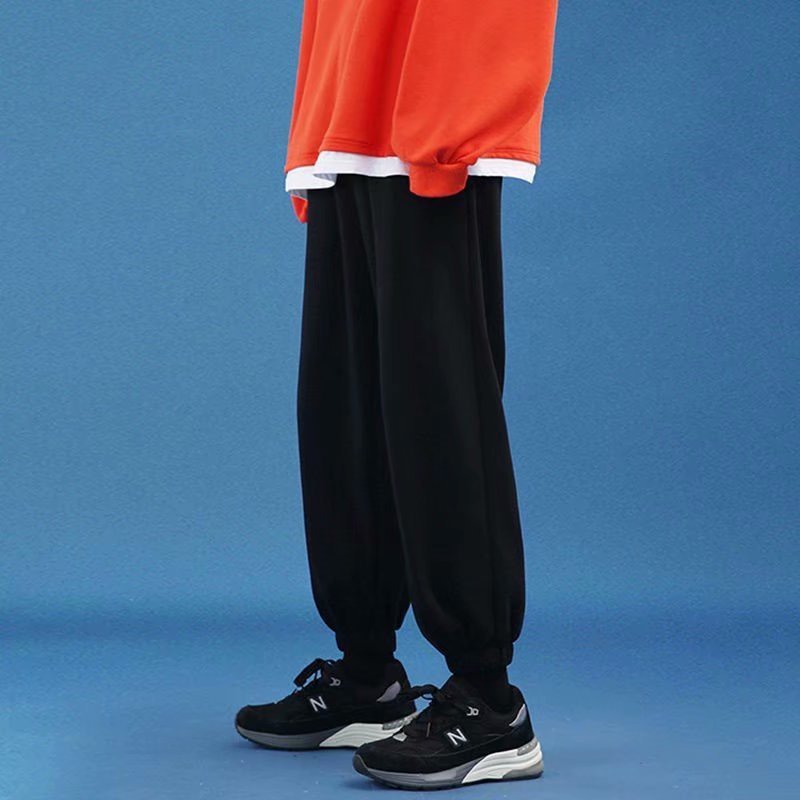 Trendy Fleece-lined Thickened Loose Tappered Gray Casual Pants - Image 4