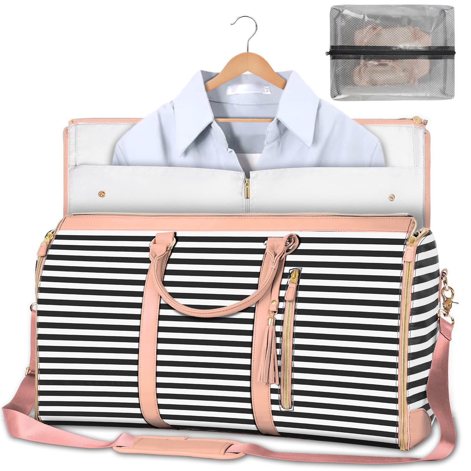 Large Capacity Travel Duffle Bag Women's Handbag Folding Suit Bag Waterproof Clothes Totes - Image 3