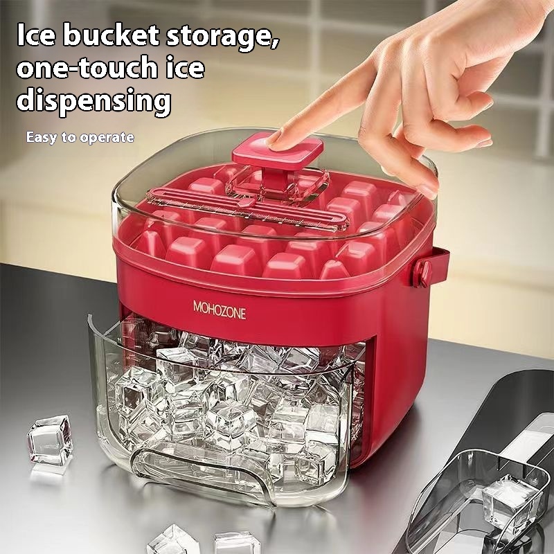 Press-type Convenient Outdoor Portable Ice Tray Large Capacity Ice Bucket 48 Extra-Large Ice Maker Food Grade Plastic Storage Tray Essential Kitchen Gadget - Image 4