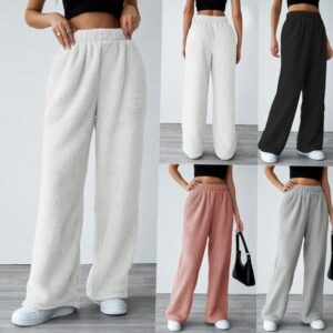 Autumn And Winter Solid Color Fashion Plush Casual Pants