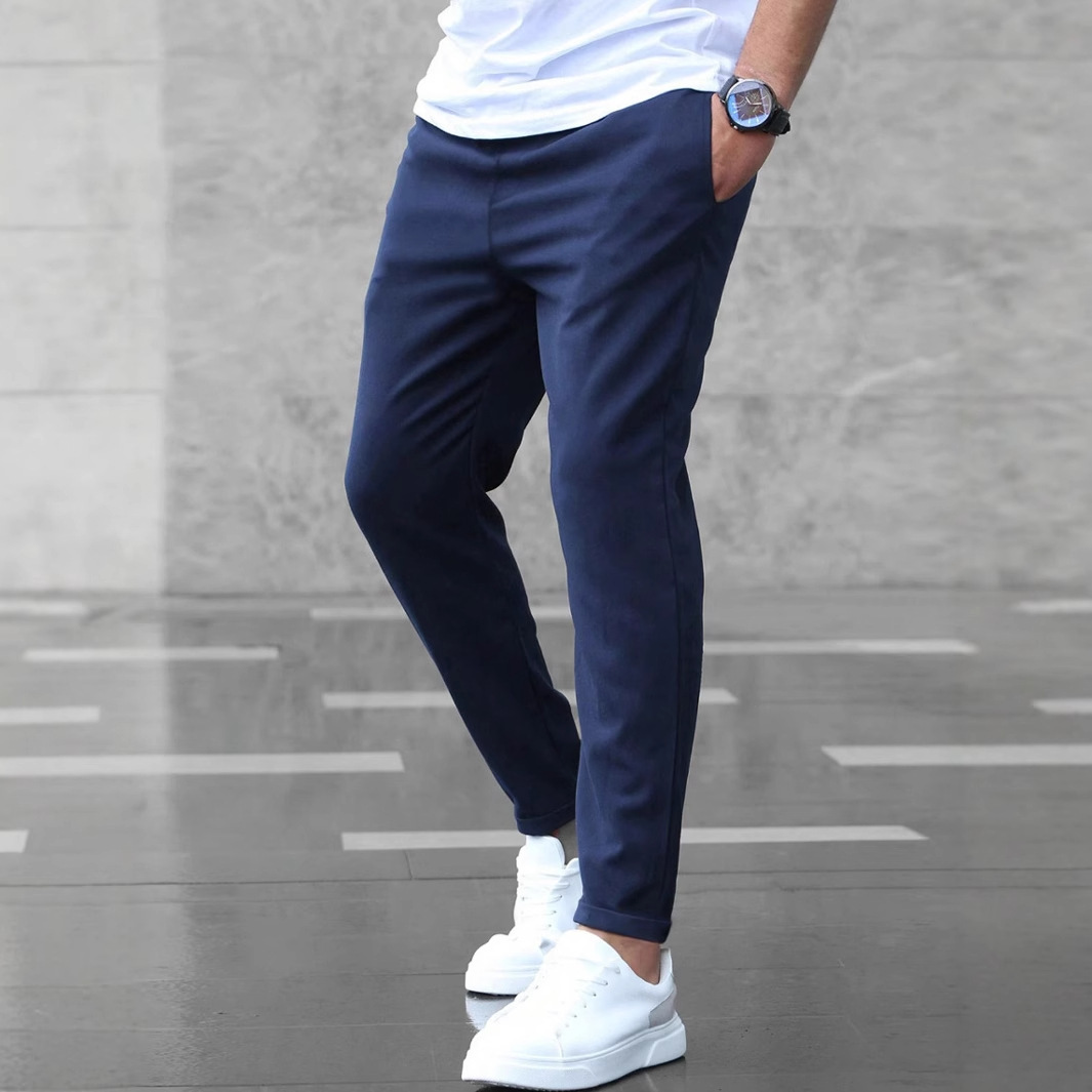 Men's Casual Pants With Pockets Fashion Slim Fit Drawstring Trousers - Image 6