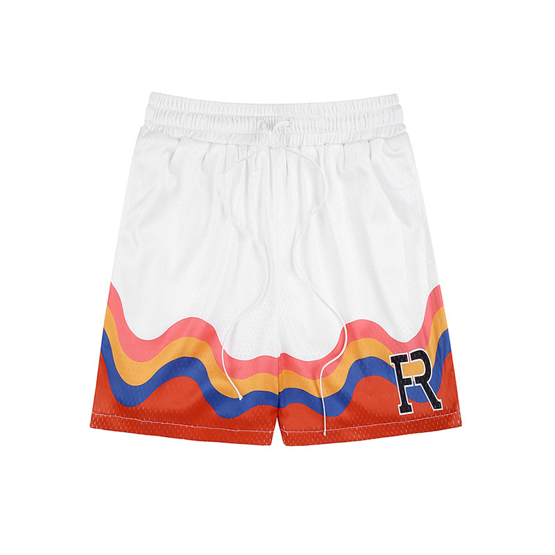 Hip Hop Flame Print Casual Shorts - Image 5