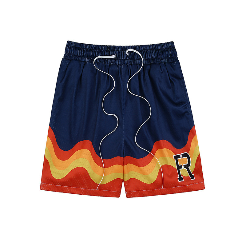 Hip Hop Flame Print Casual Shorts - Image 6