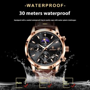 Multi-Function Sports Timing Moon Phase Men's Watch
