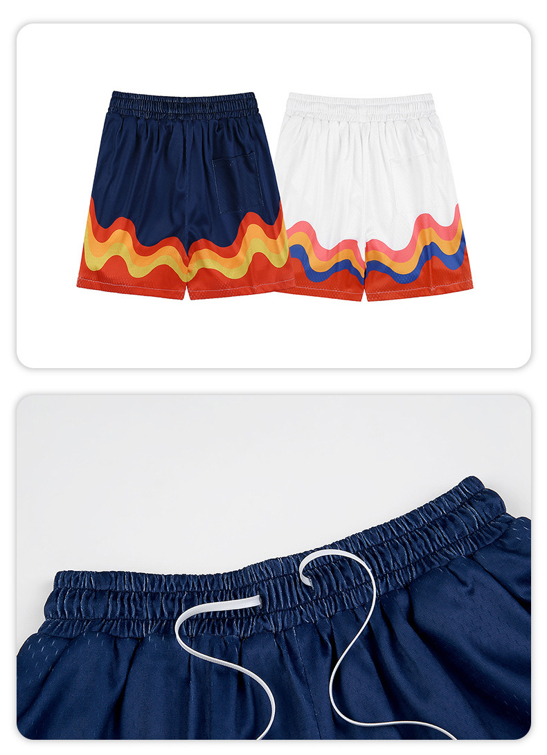 Hip Hop Flame Print Casual Shorts - Image 7