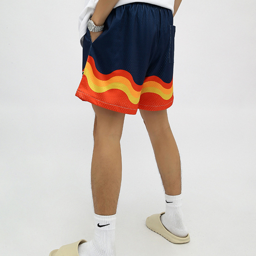 Hip Hop Flame Print Casual Shorts - Image 4