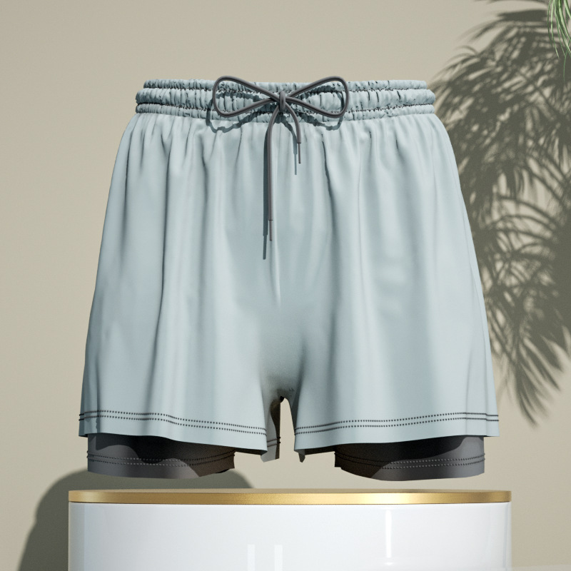 Men's 2-in-1 Breathable Loose Quick Drying Swimming Trunks Swimming Shorts Swimming Pants Flat Corner Pants Beach Pants Hot Spring Swimming Equipment - Image 3