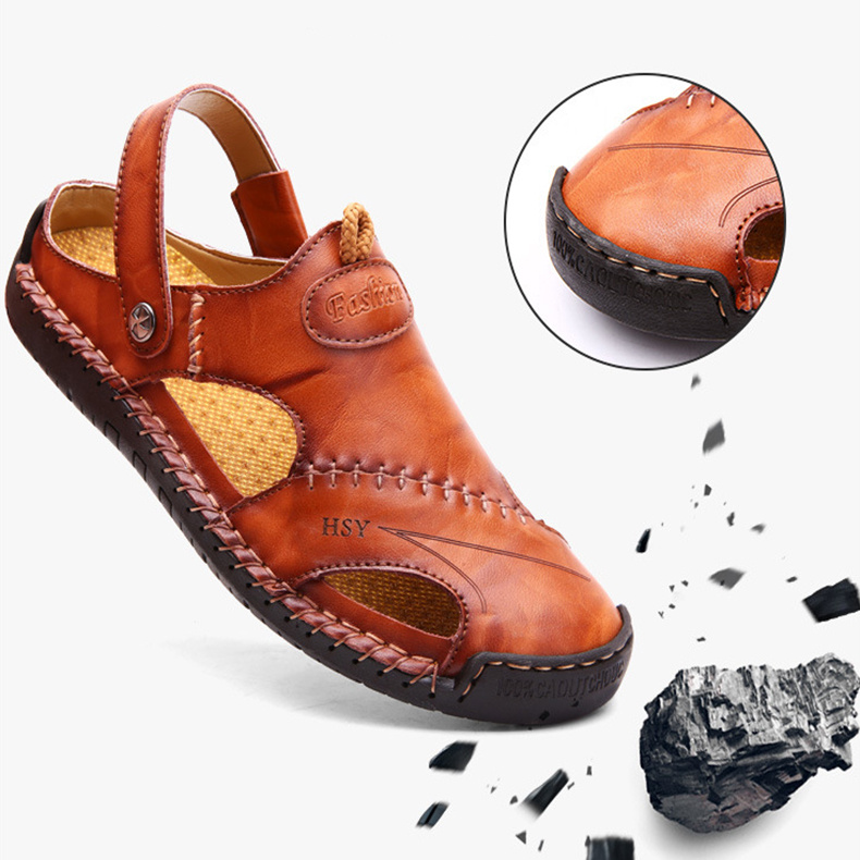 Men's Closed Toe Sandals Summer Adjustable Slides Slippers Fashion Beach Shoes - Image 7