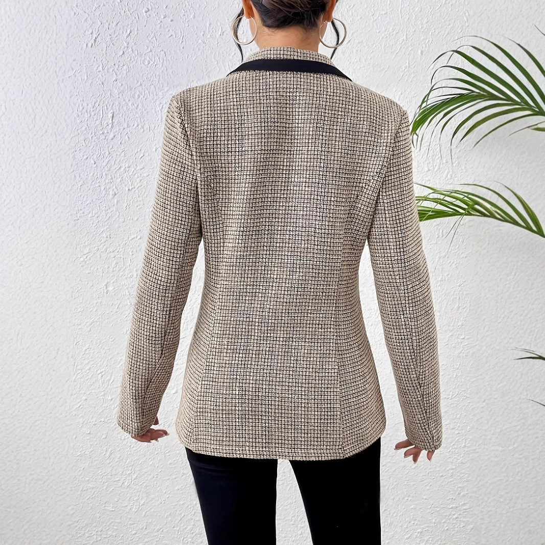 Graceful And Fashionable Houndstooth Color Matching Plaid Graceful Suit Jacket - Image 5