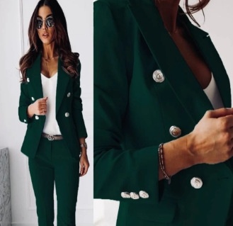 New All-matching Casual Suit Lapel Button-down Jacket And Slim-fit Trousers For Women's Office Business Set Clothing - Image 10