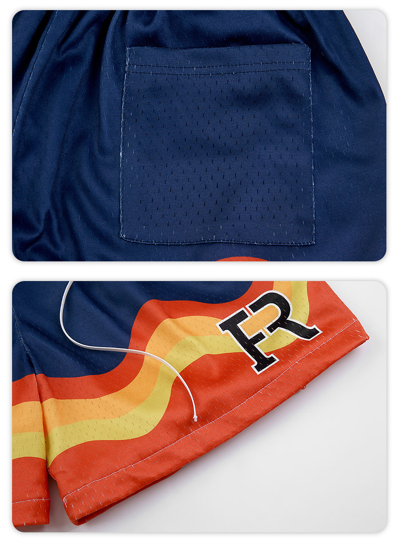 Hip Hop Flame Print Casual Shorts - Image 2